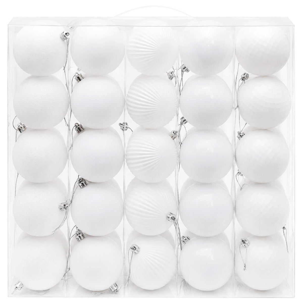 Christmas Ball Set 50 pcs White 8 cm Polystyrene