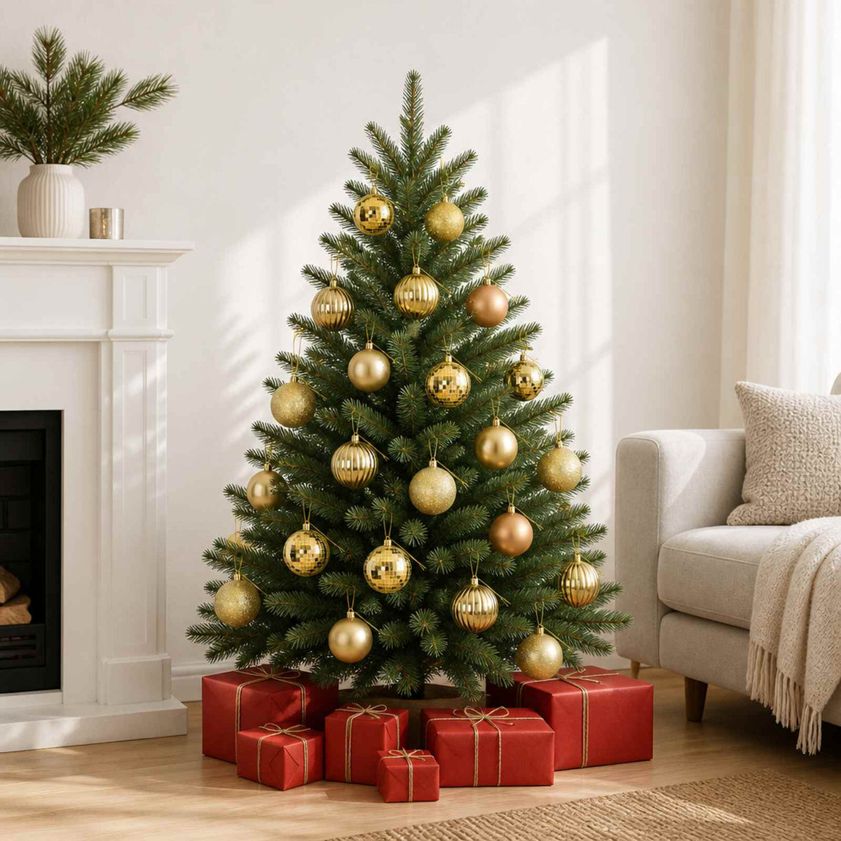 Christmas Ball Set 50 pcs Gold 8 cm Polystyrene