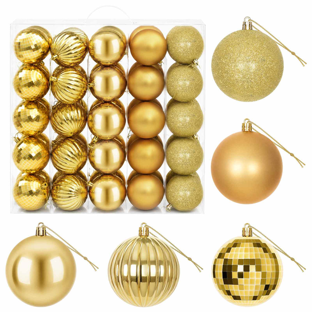 Christmas Ball Set 50 pcs Gold 8 cm Polystyrene