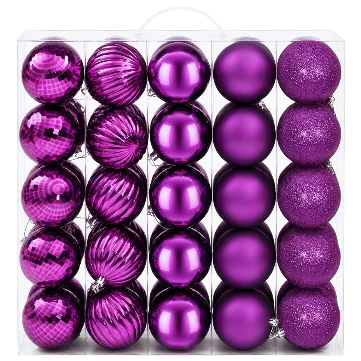 Christmas Ball Set 50 pcs Lilac 8 cm Polystyrene