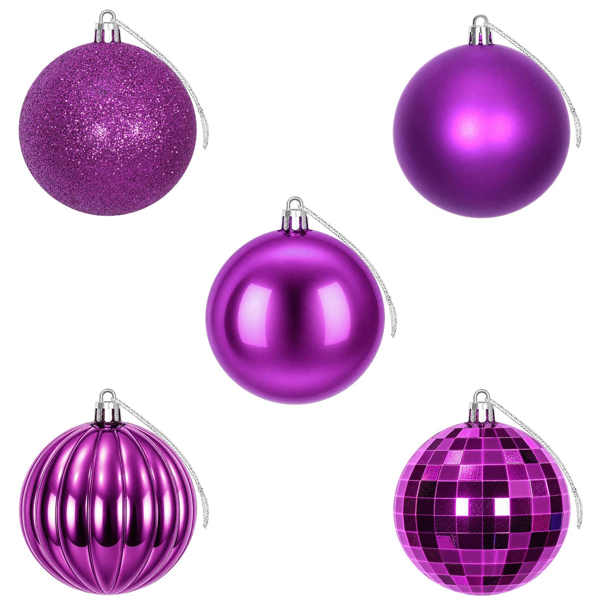 Christmas Ball Set 50 pcs Lilac 8 cm Polystyrene