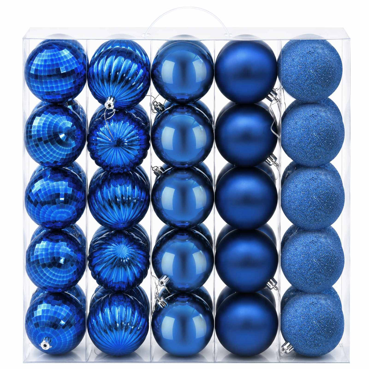 Christmas Ball Set 50 pcs Blue 8 cm Polystyrene