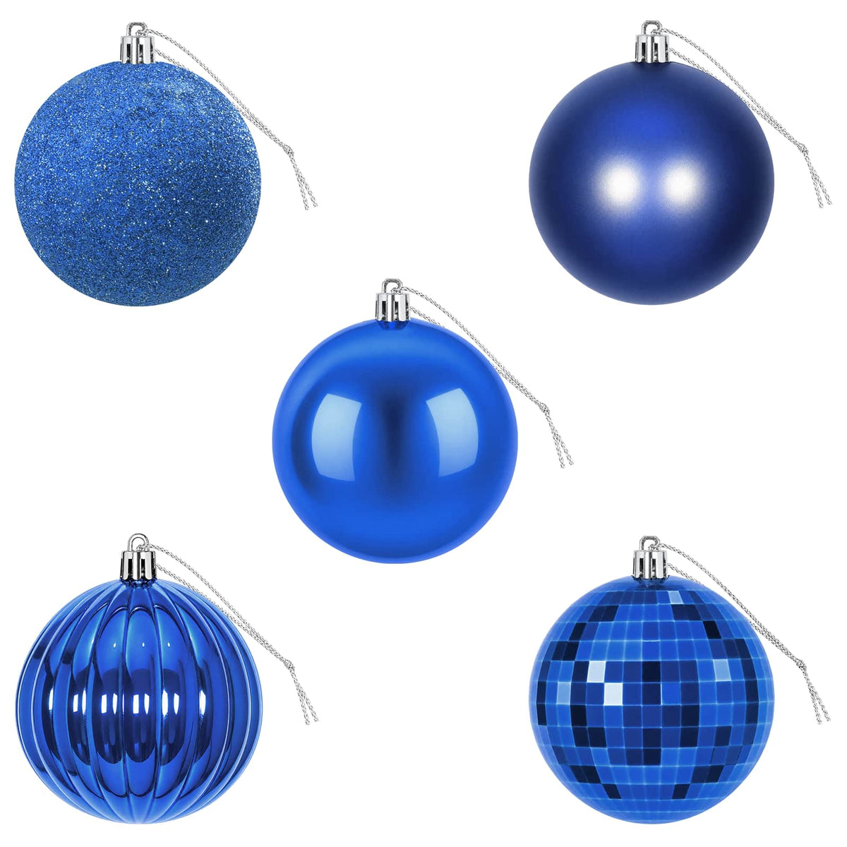 Christmas Ball Set 50 pcs Blue 8 cm Polystyrene