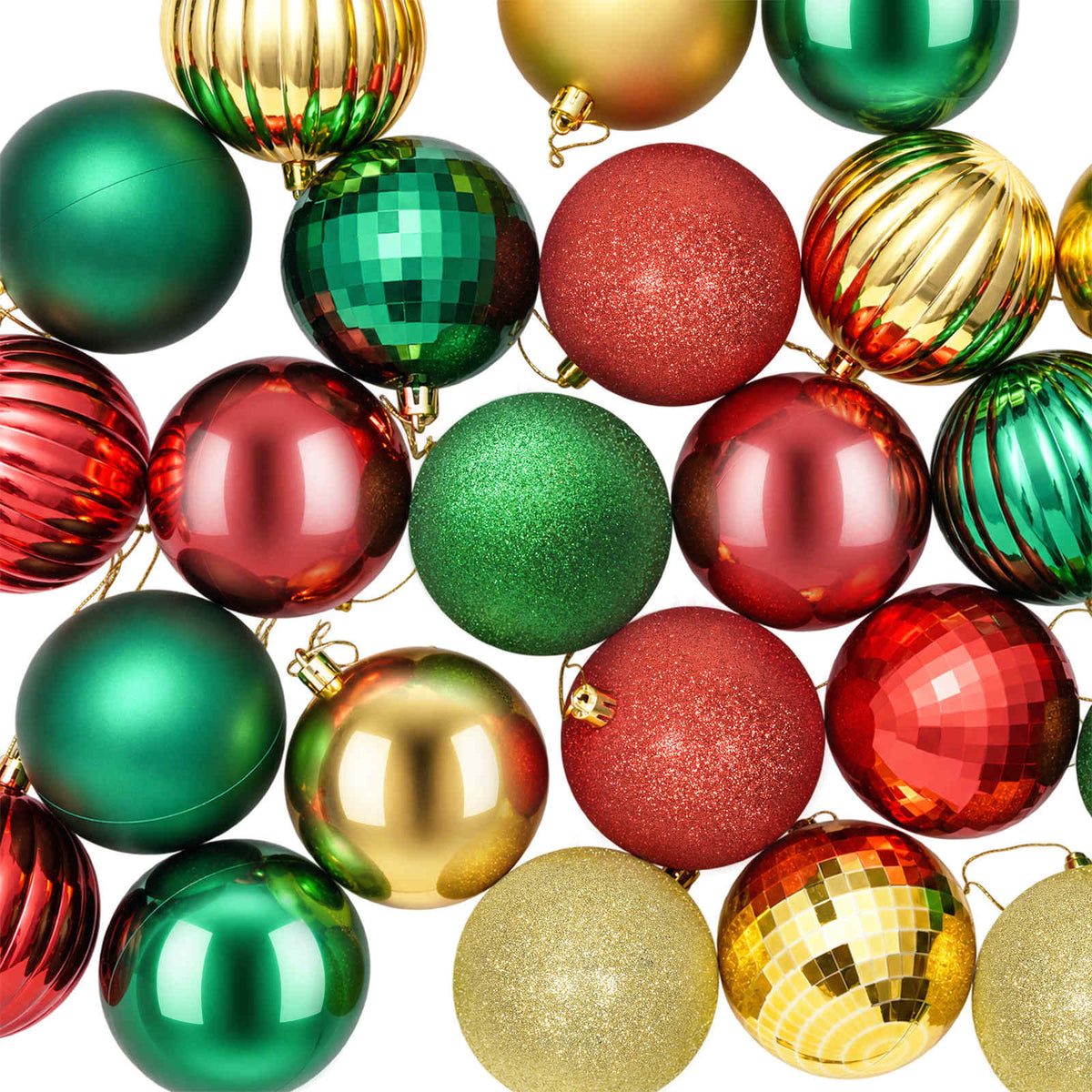 Christmas Ball Set 50 pcs Red Gold and Green Dia. 8 cm