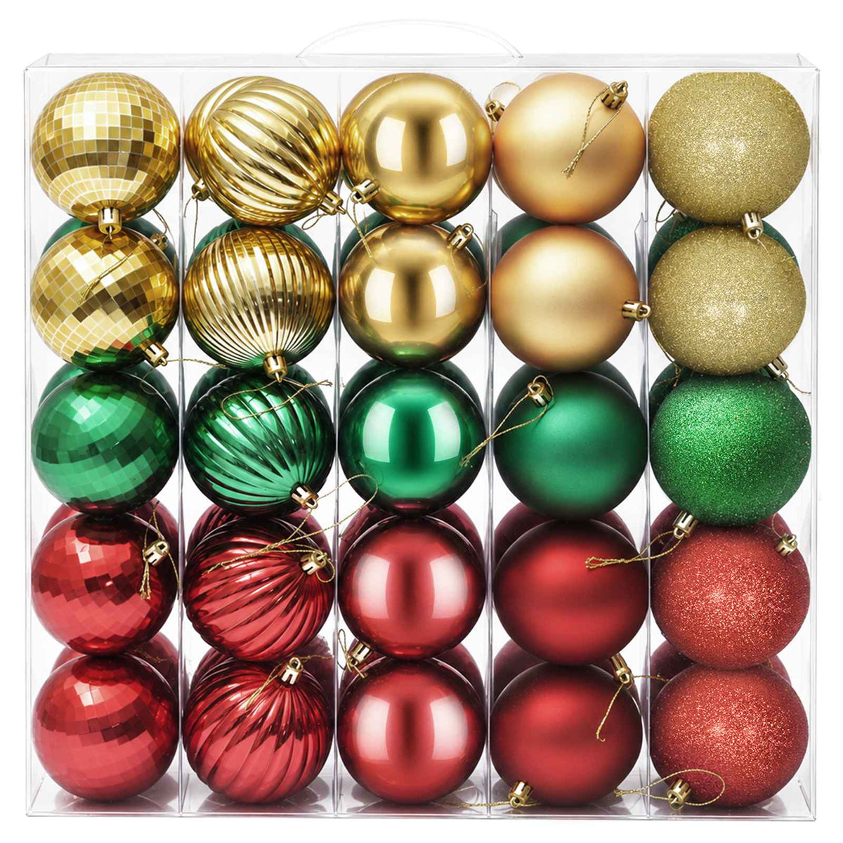 Christmas Ball Set 50 pcs Red Gold and Green Dia. 8 cm