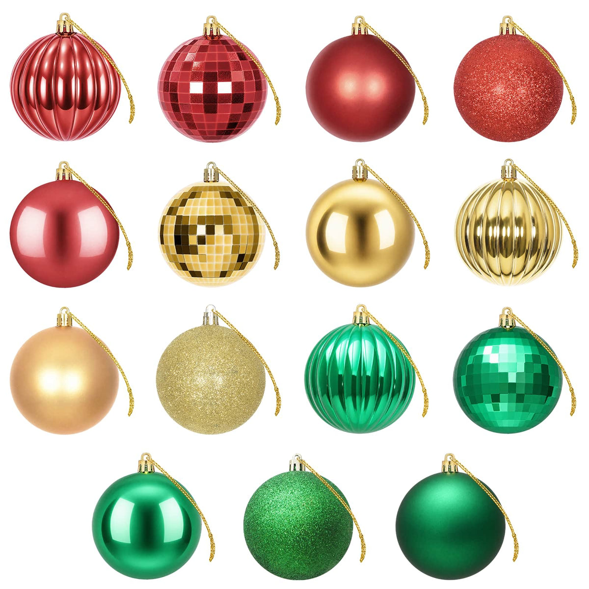 Christmas Ball Set 50 pcs Red Gold and Green Dia. 8 cm