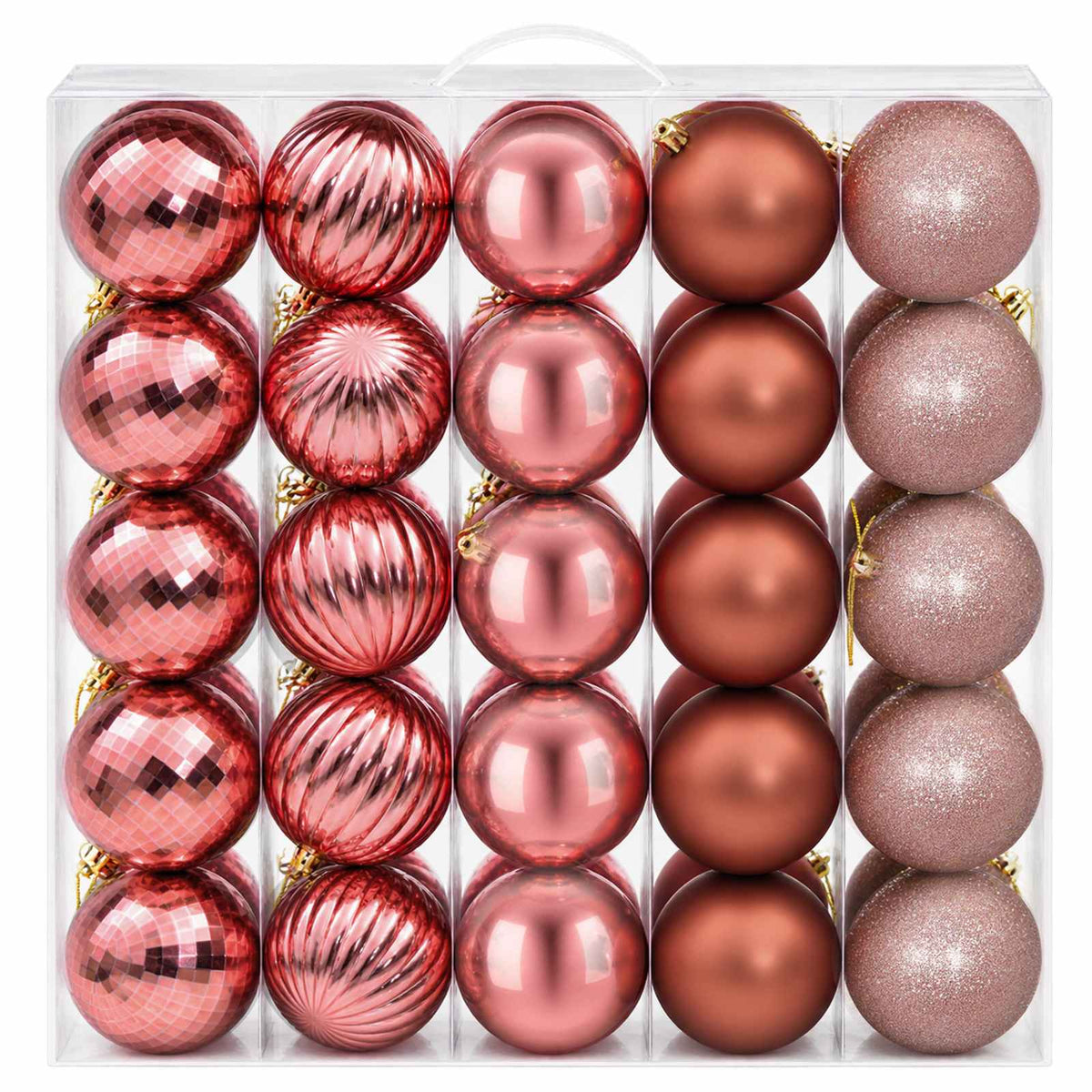Christmas Ball Set 50 pcs Pink and Rose 8 cm Polystyrene