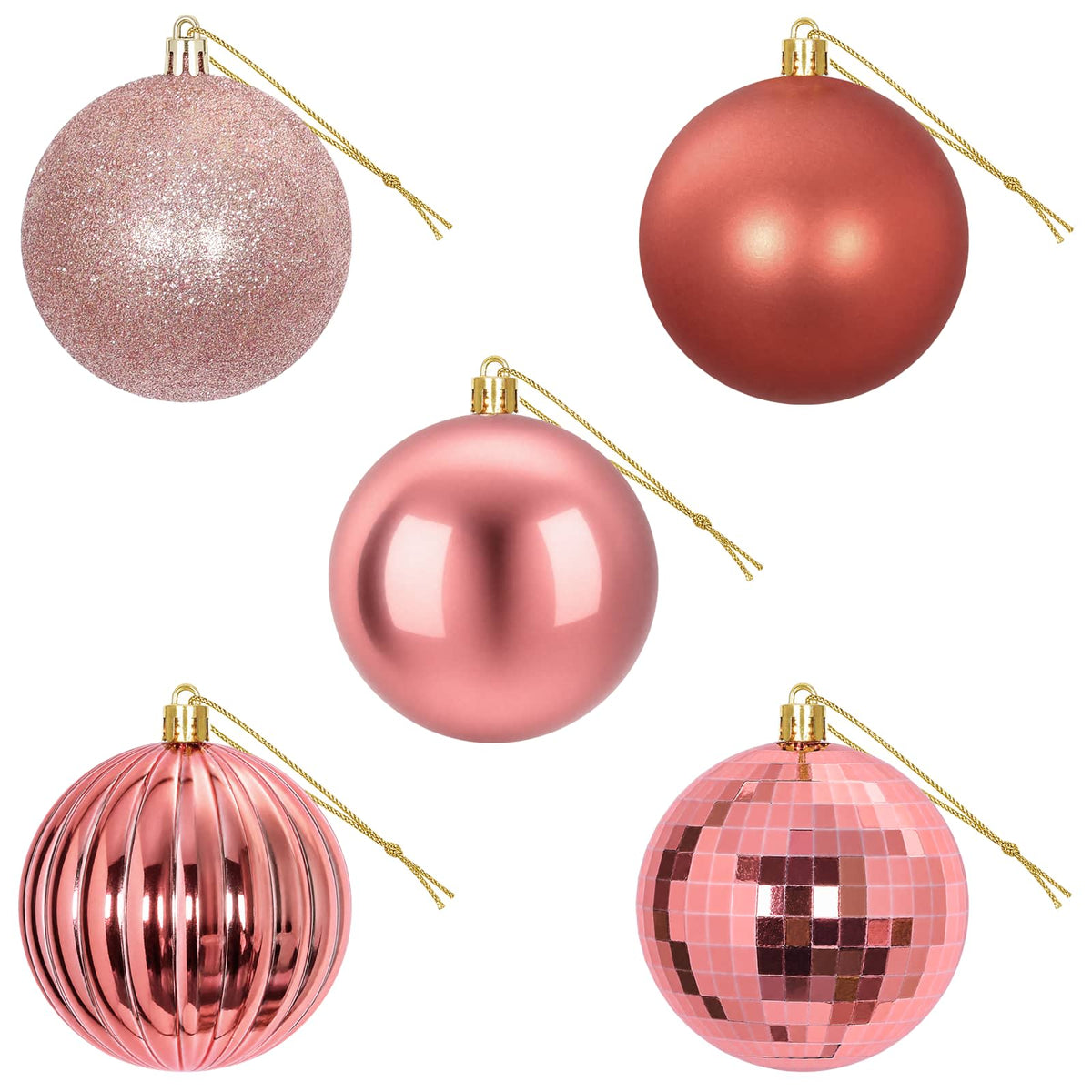Christmas Ball Set 50 pcs Pink and Rose 8 cm Polystyrene