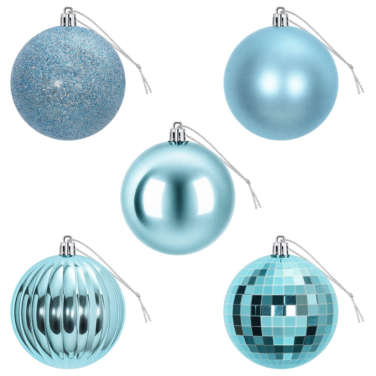 Christmas Ball Set 50 pcs Turquoise 8 cm Polystyrene