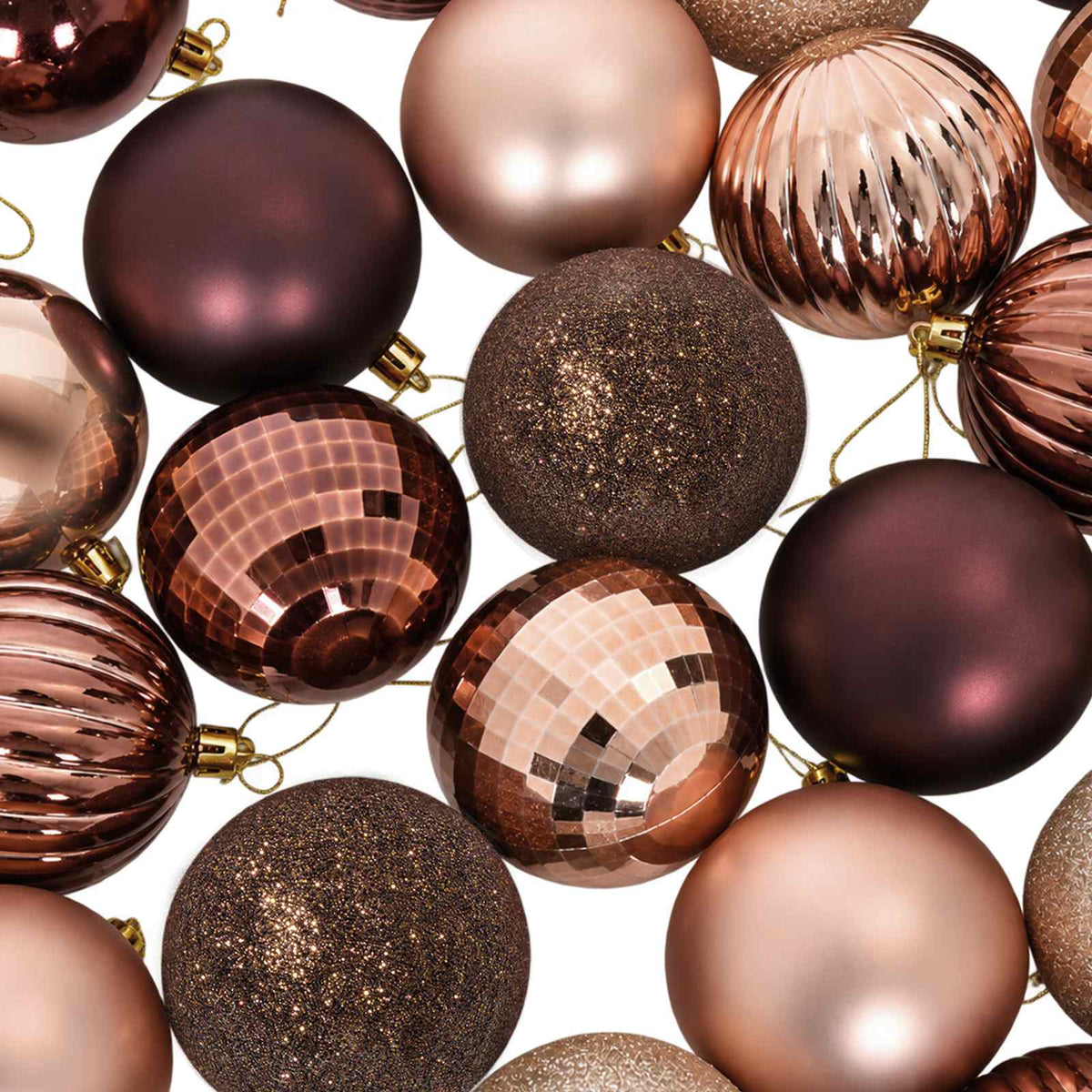Christmas Ball Set 50 pcs Champagne and Brown 8 cm Polystyrene