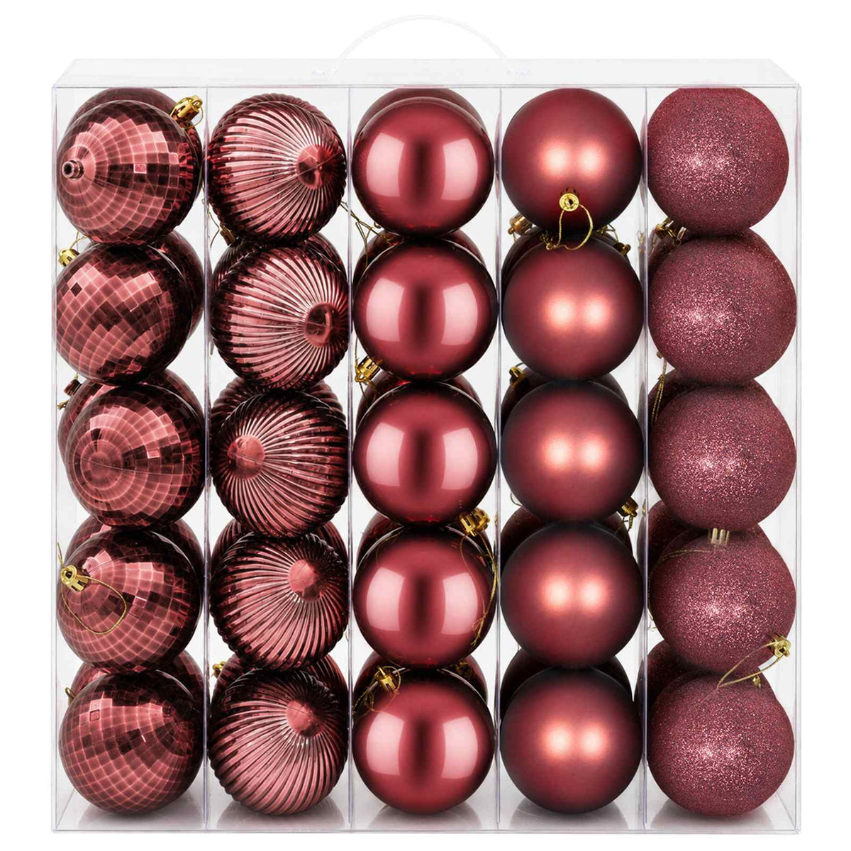Christmas Ball Set 50 pcs Wine Red 8 cm Polystyrene