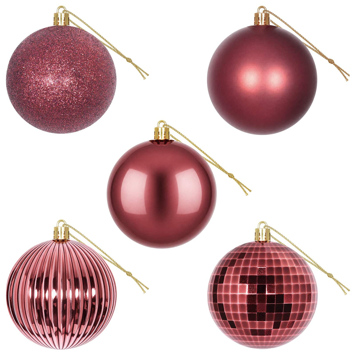 Christmas Ball Set 50 pcs Wine Red 8 cm Polystyrene