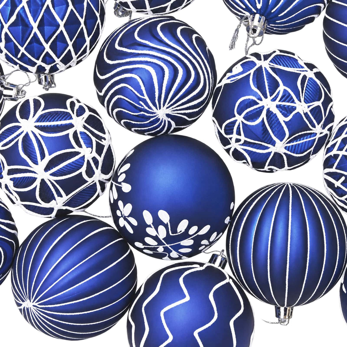 Christmas Ball Set XL 18 pcs Blue and White Dia. 8 cm