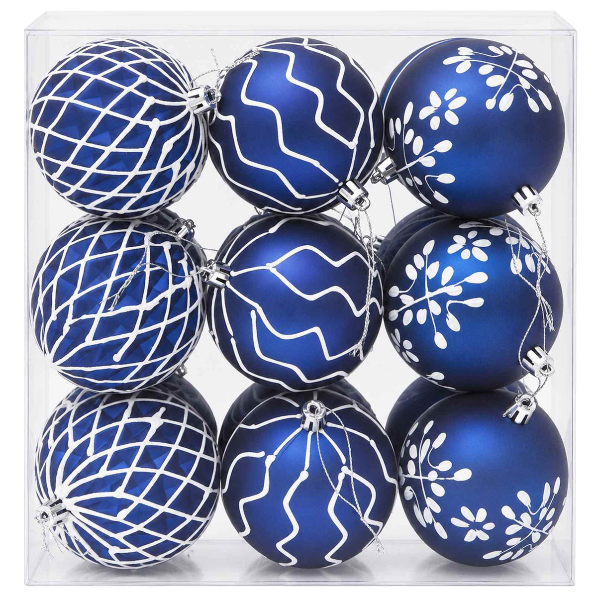 Christmas Ball Set XL 18 pcs Blue and White Dia. 8 cm