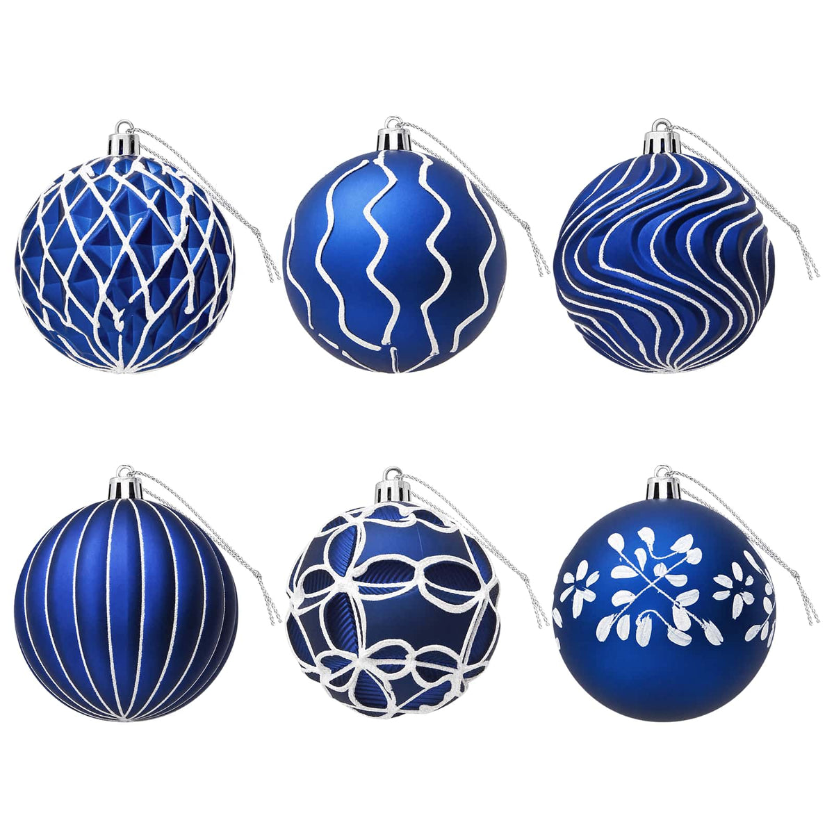 Christmas Ball Set XL 18 pcs Blue and White Dia. 8 cm