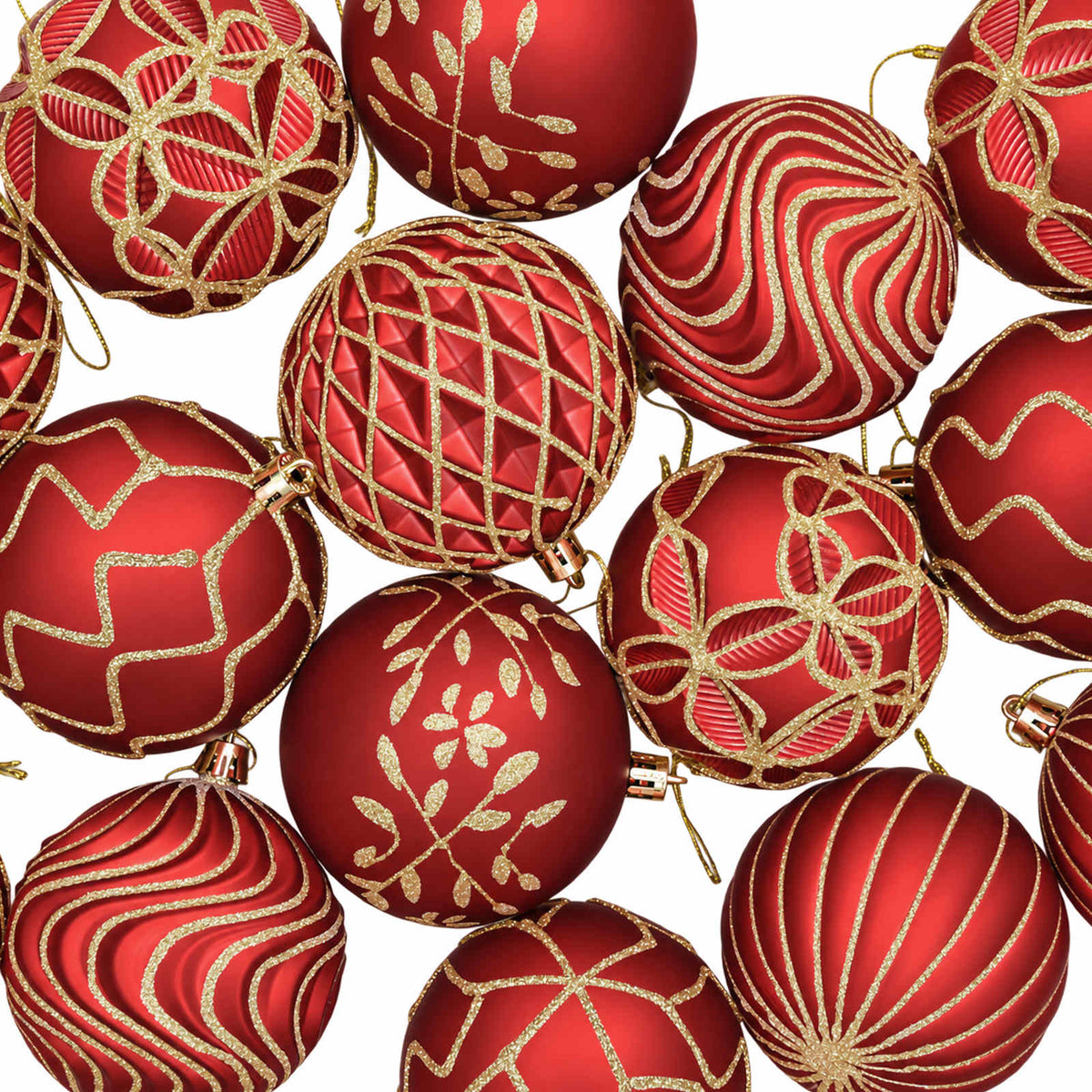 Christmas Ball Set XL 18 pcs Red and Gold 8 cm Polystyrene