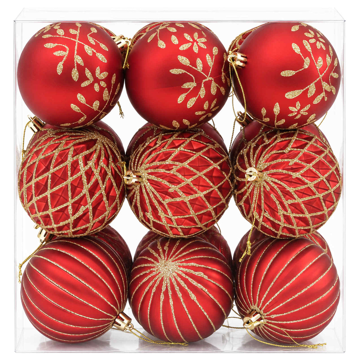 Christmas Ball Set XL 18 pcs Red and Gold 8 cm Polystyrene