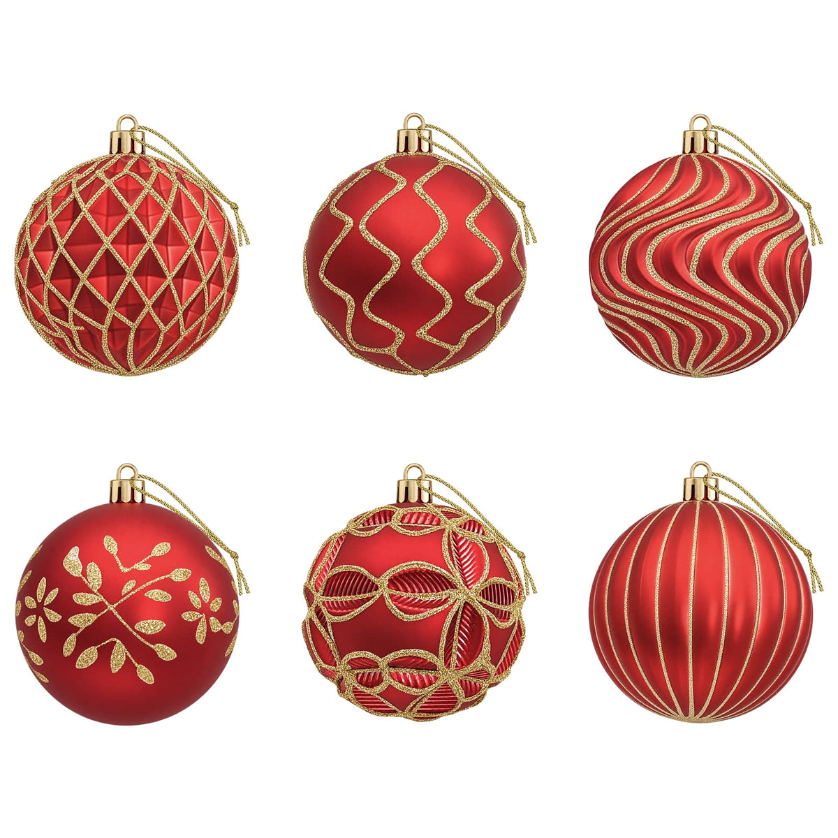 Christmas Ball Set XL 18 pcs Red and Gold 8 cm Polystyrene