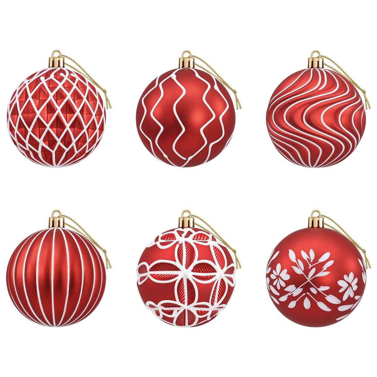 Christmas Ball Set XL 18 pcs Red and White 8 cm Polystyrene