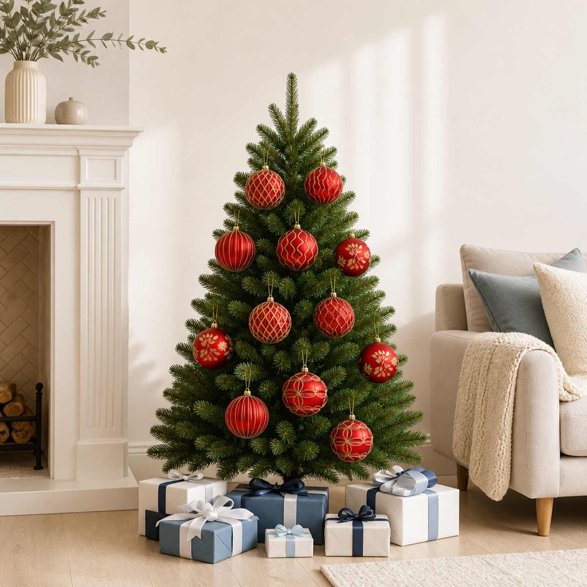 Christmas Ball Set XL 12 pcs Red and Gold Dia. 10 cm