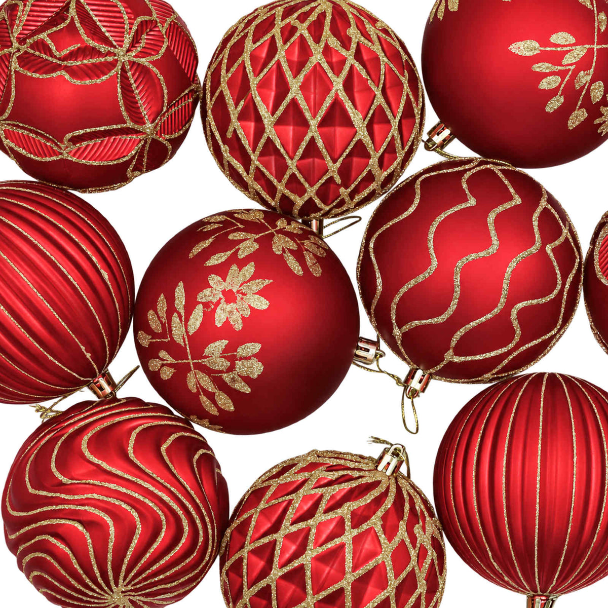 Christmas Ball Set XL 12 pcs Red and Gold Dia. 10 cm
