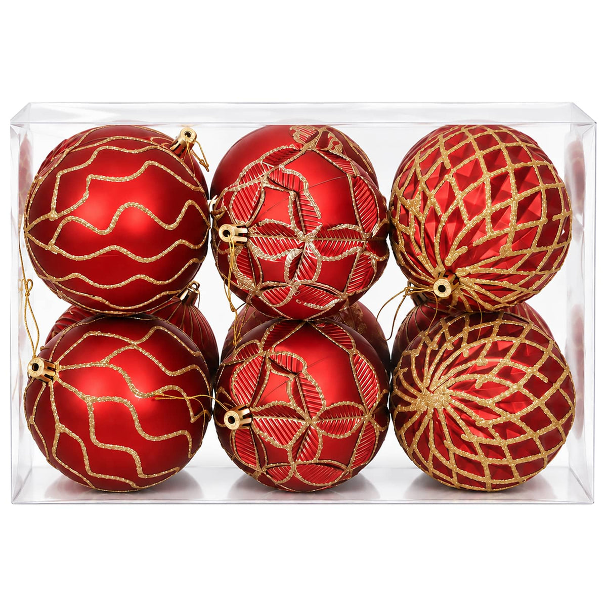 Christmas Ball Set XL 12 pcs Red and Gold Dia. 10 cm