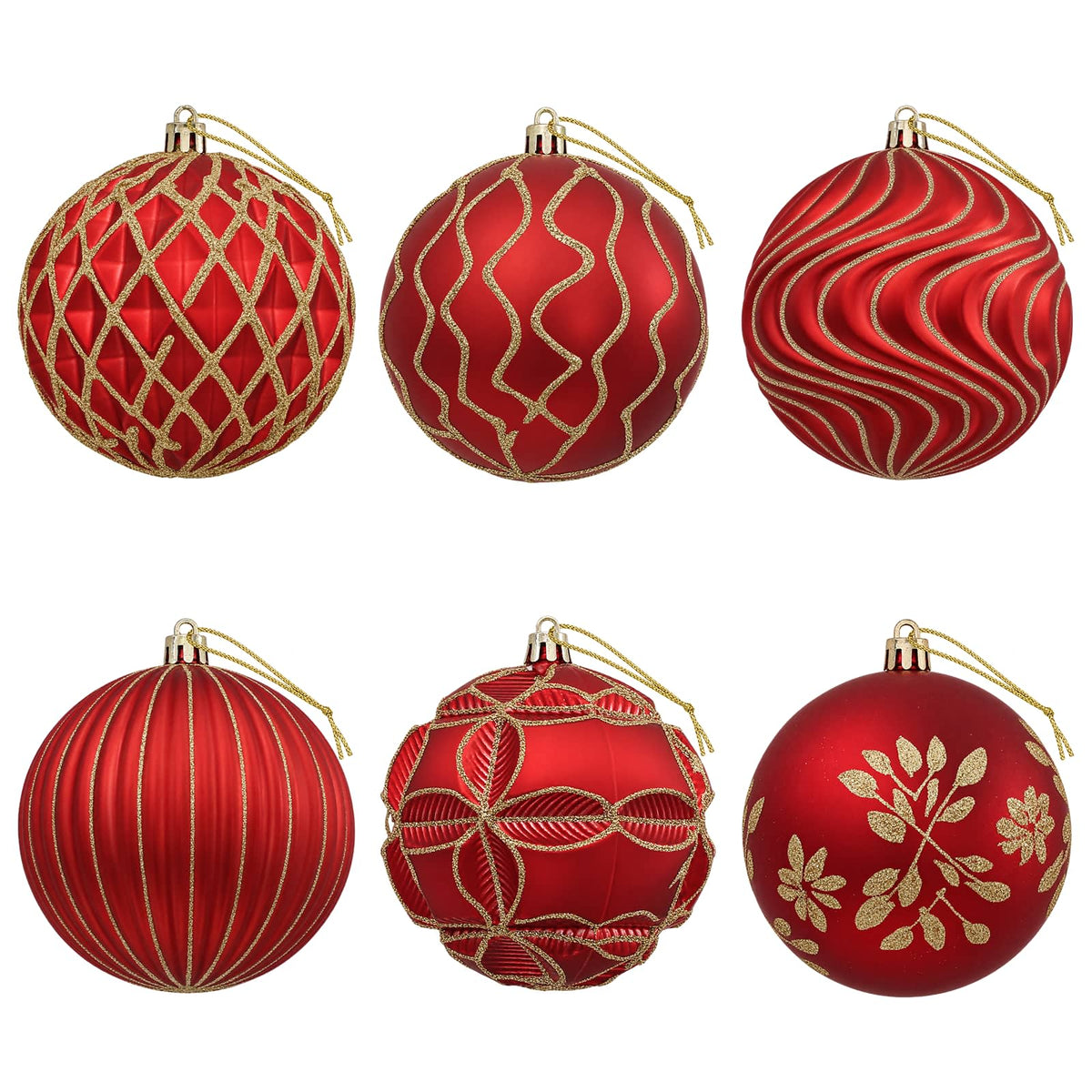 Christmas Ball Set XL 12 pcs Red and Gold Dia. 10 cm