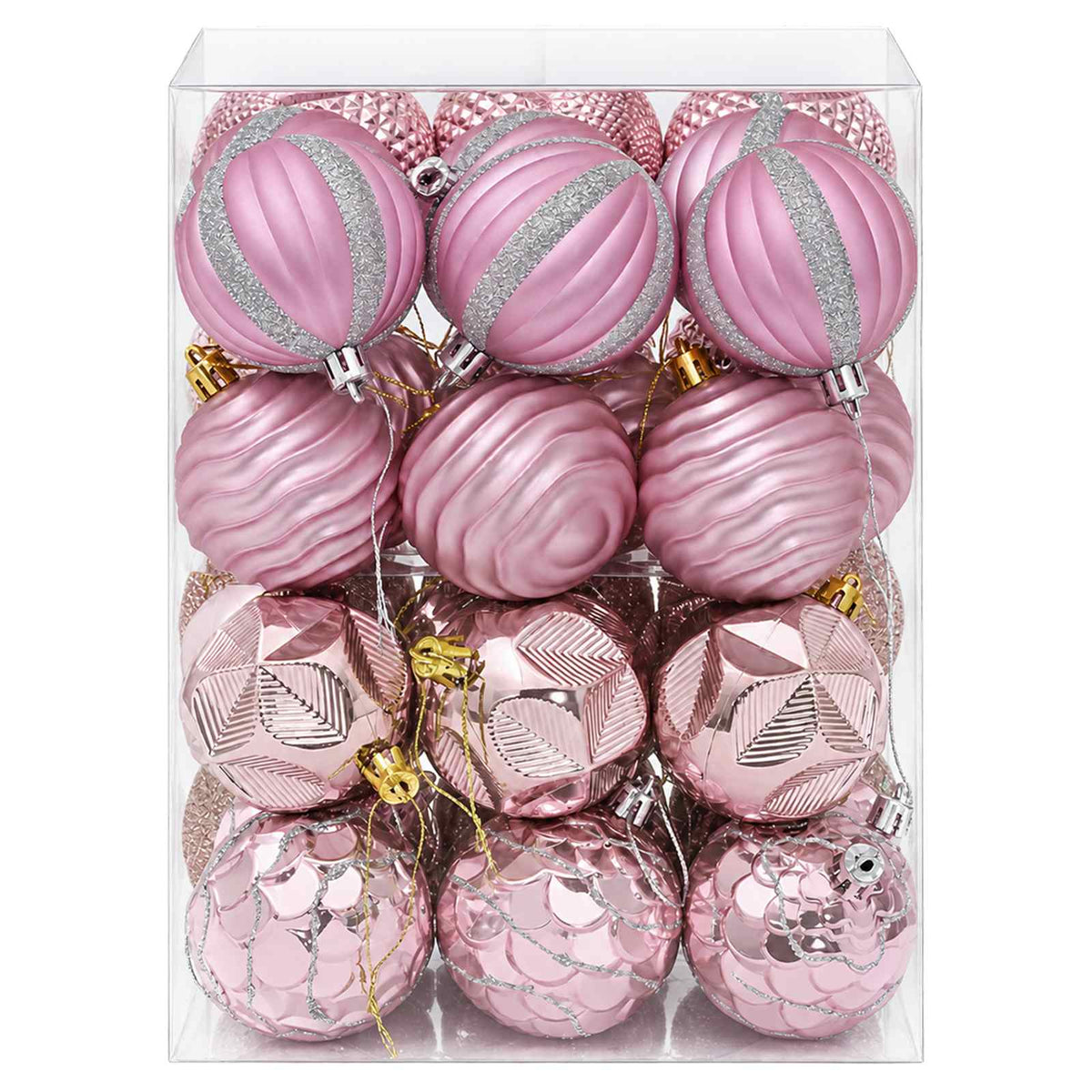 Christmas Ball Set 36 pcs Pink 6 cm Polystyrene