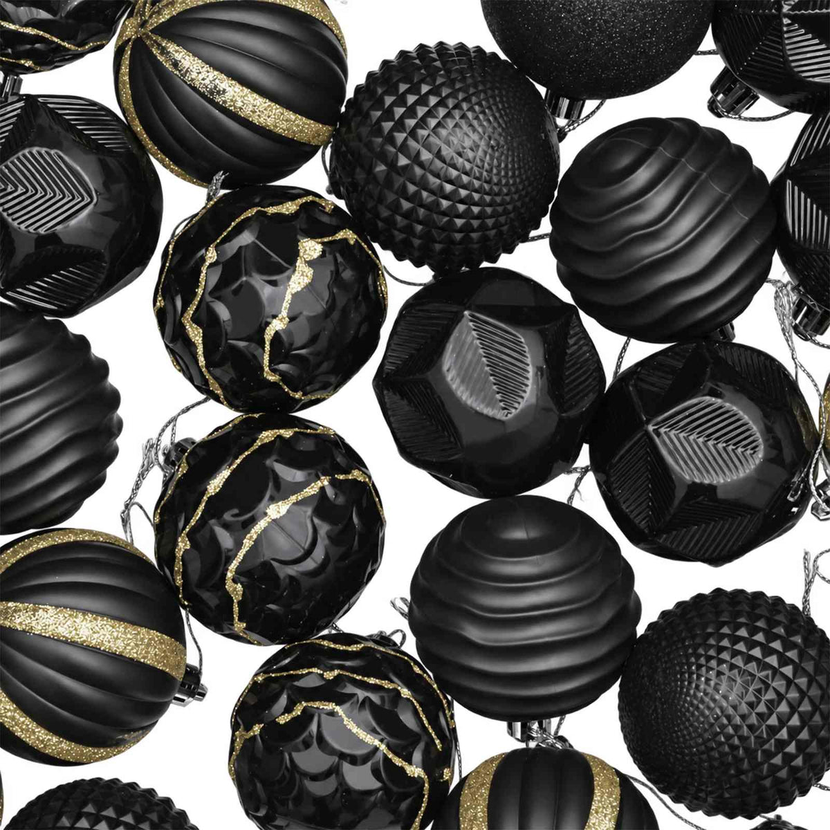Christmas Ball Set 36 pcs Black 6 cm Polystyrene