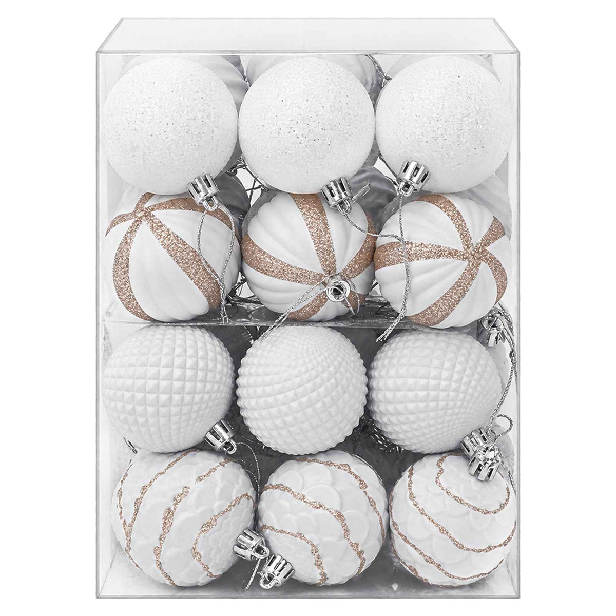 Christmas Ball Set 36 pcs White 6 cm Polystyrene