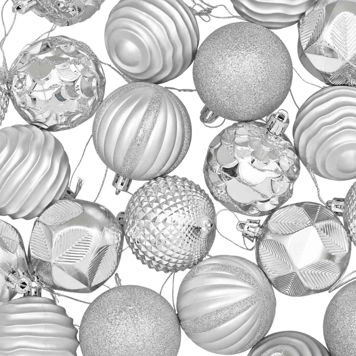 Christmas Ball Set 36 pcs Silver 6 cm Polystyrene