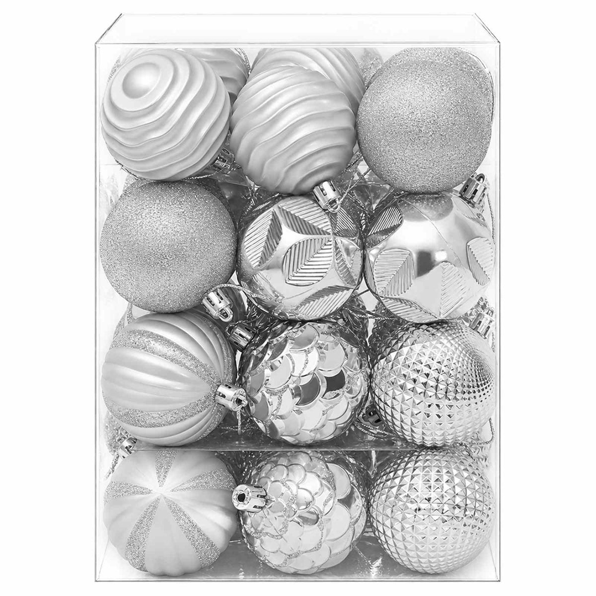 Christmas Ball Set 36 pcs Silver 6 cm Polystyrene
