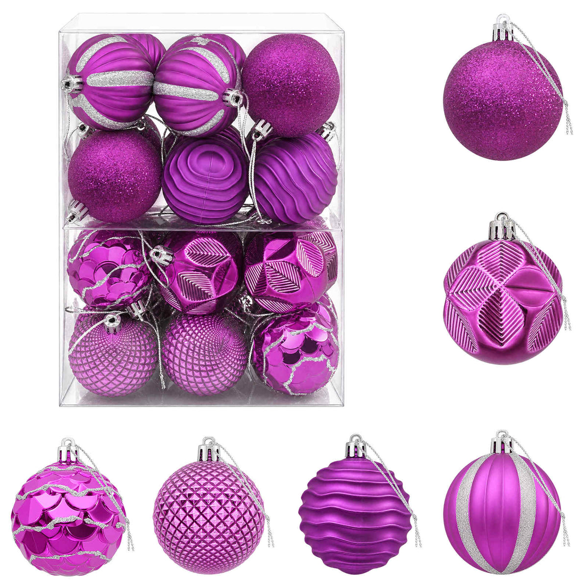 Christmas Ball Set 36 pcs Lilac 6 cm Polystyrene