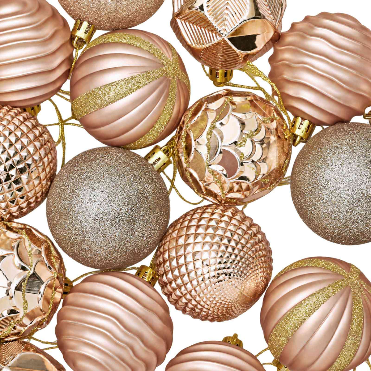 Christmas Ball Set 36 pcs Rose Gold 6 cm Polystyrene