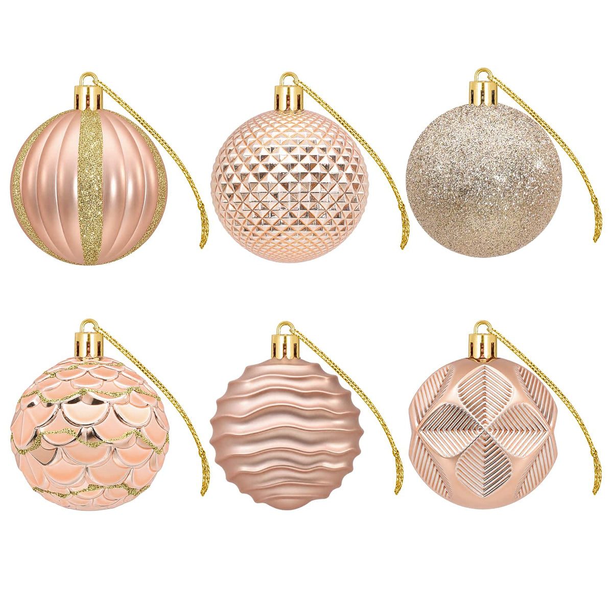 Christmas Ball Set 36 pcs Rose Gold 6 cm Polystyrene