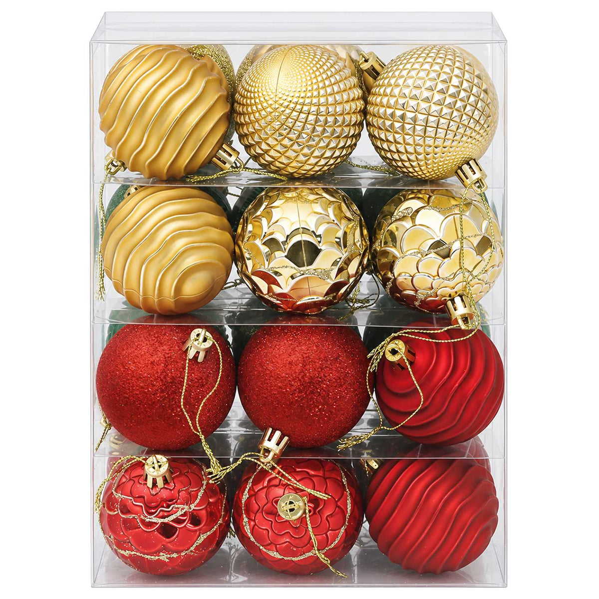 Christmas Ball Set 36 pcs Red, Gold and Green 6 cm Polystyrene