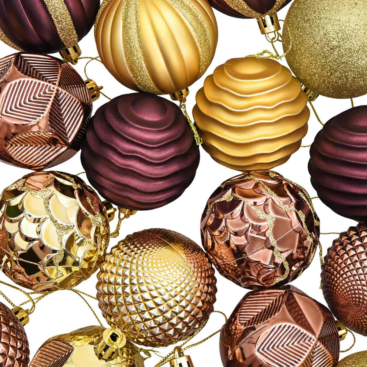Christmas Ball Set 36 pcs Brown and Gold 6 cm Polystyrene