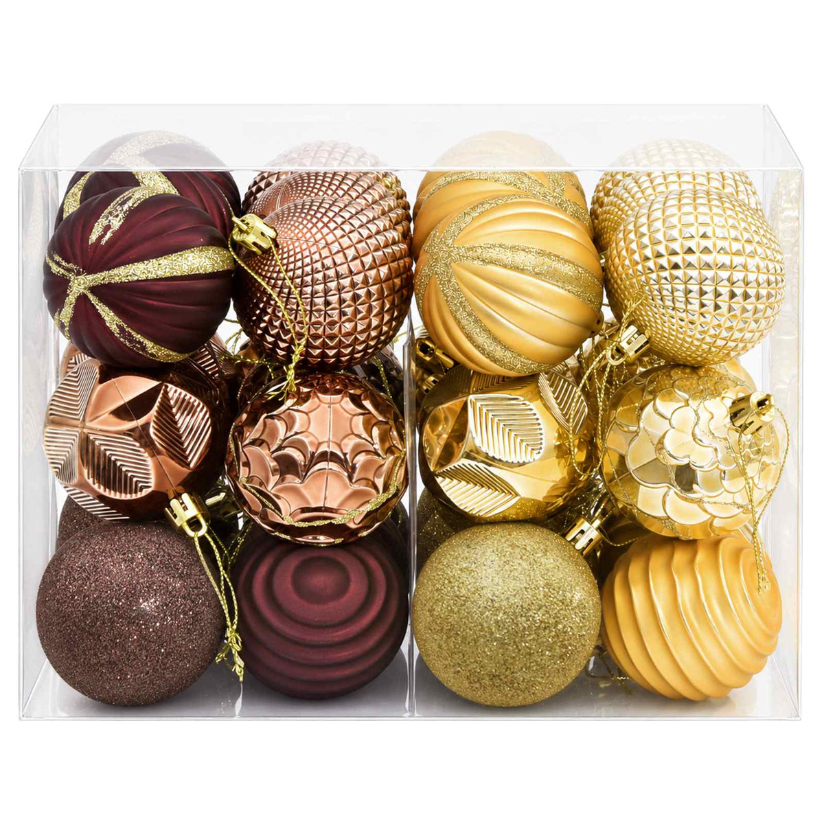 Christmas Ball Set 36 pcs Brown and Gold 6 cm Polystyrene