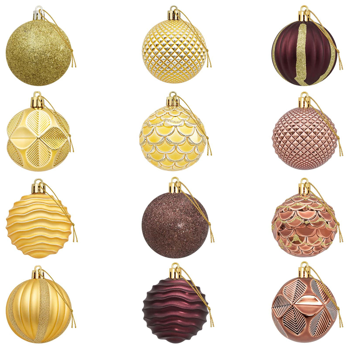 Christmas Ball Set 36 pcs Brown and Gold 6 cm Polystyrene