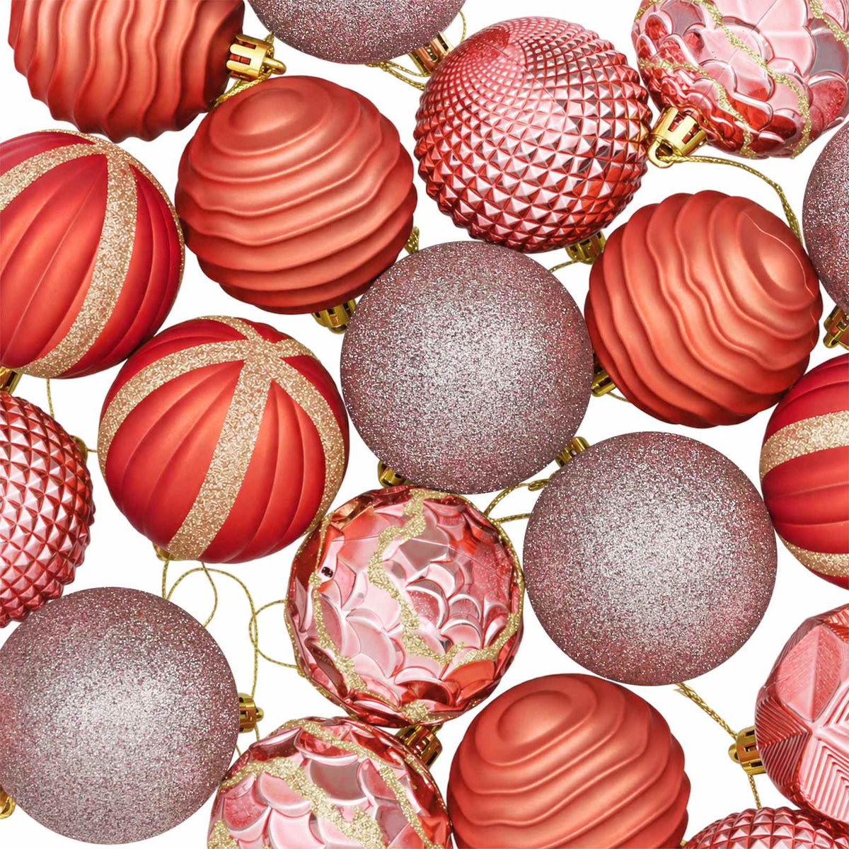 Christmas Ball Set 36 pcs Pink and Rose 6 cm Polystyrene