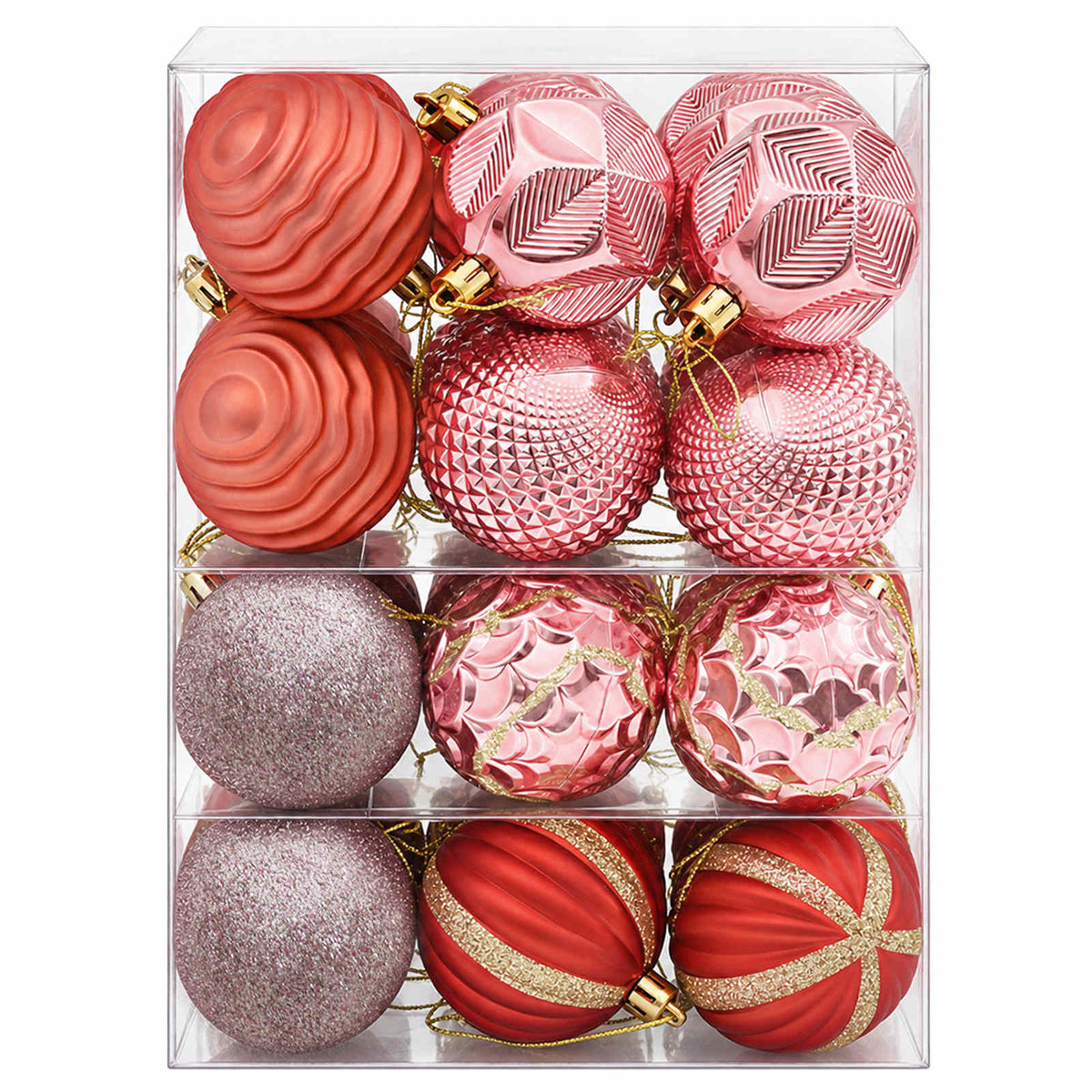 Christmas Ball Set 36 pcs Pink and Rose 6 cm Polystyrene
