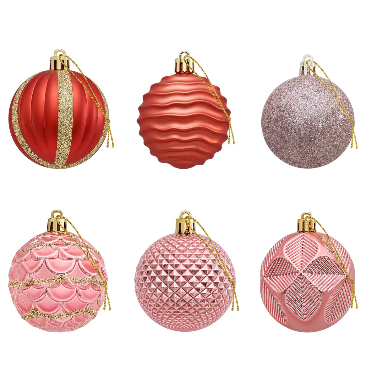 Christmas Ball Set 36 pcs Pink and Rose 6 cm Polystyrene