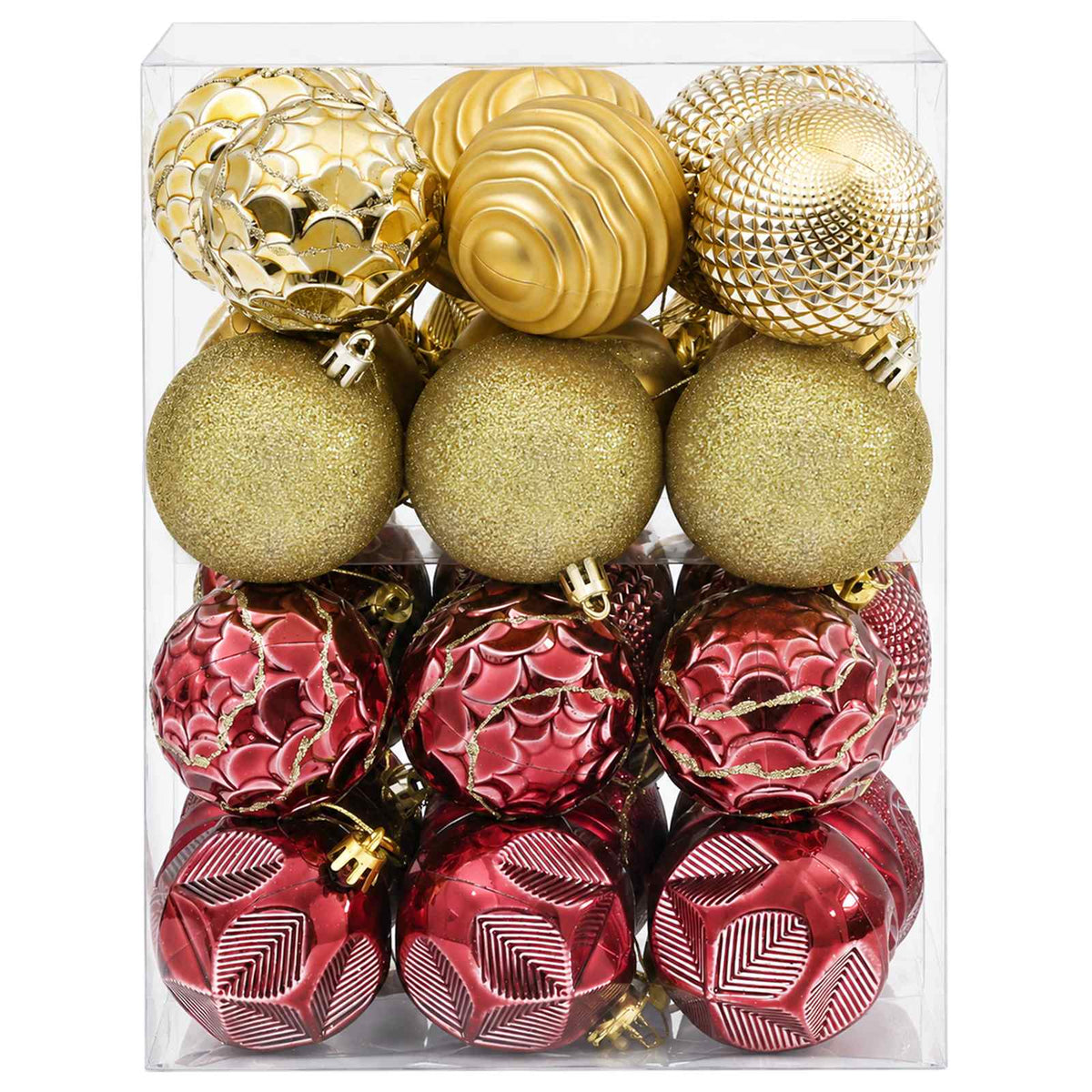 Christmas Ball Set 36 pcs Gold and Wine Red Dia. 6 cm