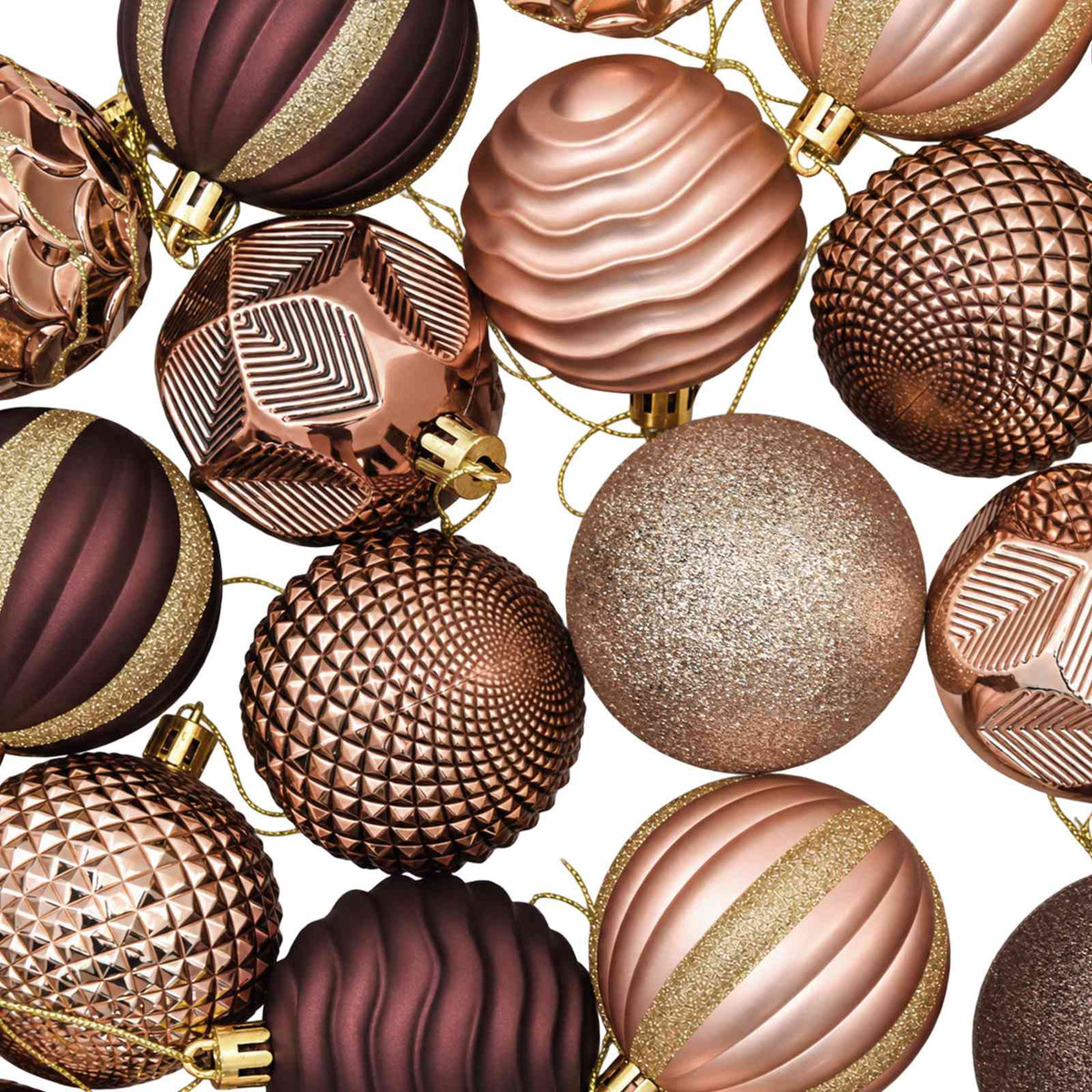 Christmas Ball Set 36 pcs Champagne and Brown 6 cm Polystyrene