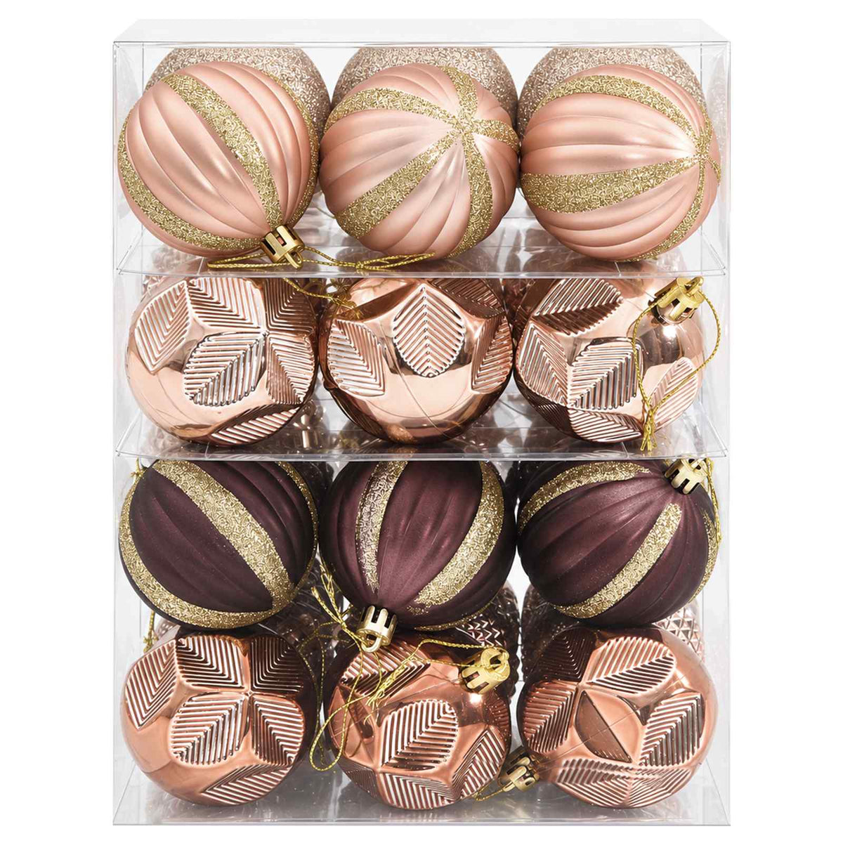 Christmas Ball Set 36 pcs Champagne and Brown 6 cm Polystyrene