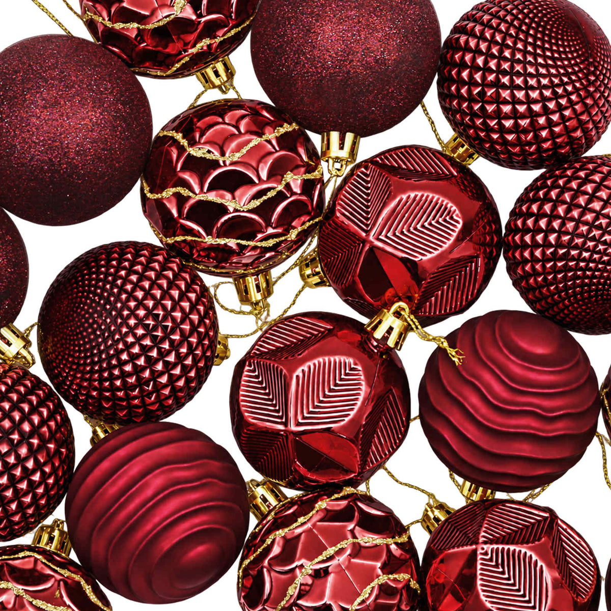 Christmas Ball Set 36 pcs Wine Red 6 cm Polystyrene