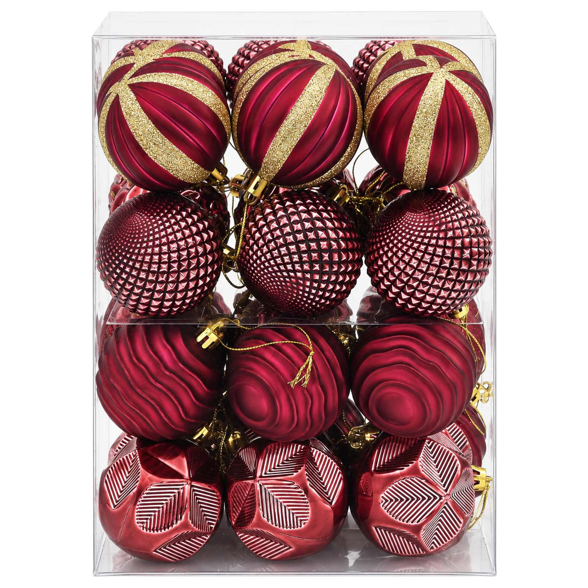 Christmas Ball Set 36 pcs Wine Red 6 cm Polystyrene