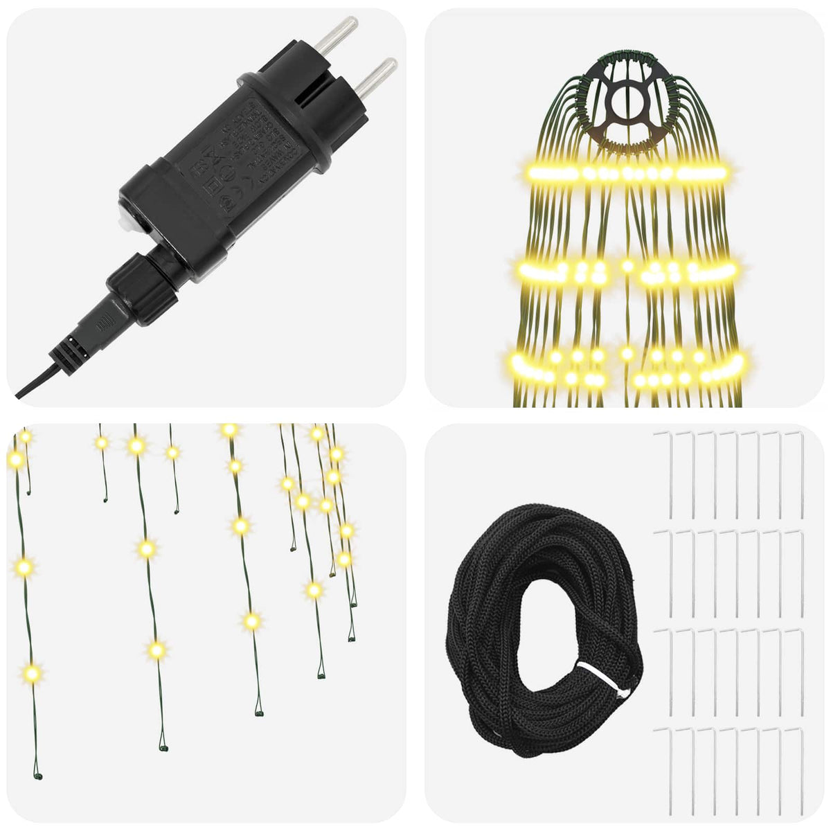 Christmas Tree Light with Spikes 1148 LEDs Warm White and