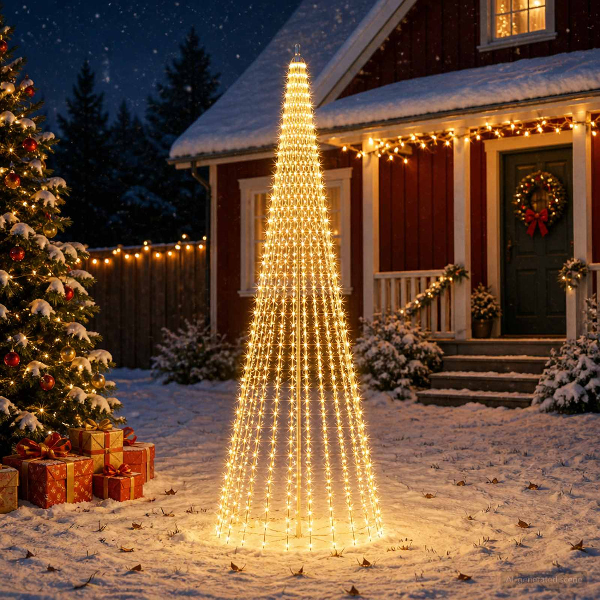 Christmas Tree Light with Spikes 1148 LEDs Warm White and