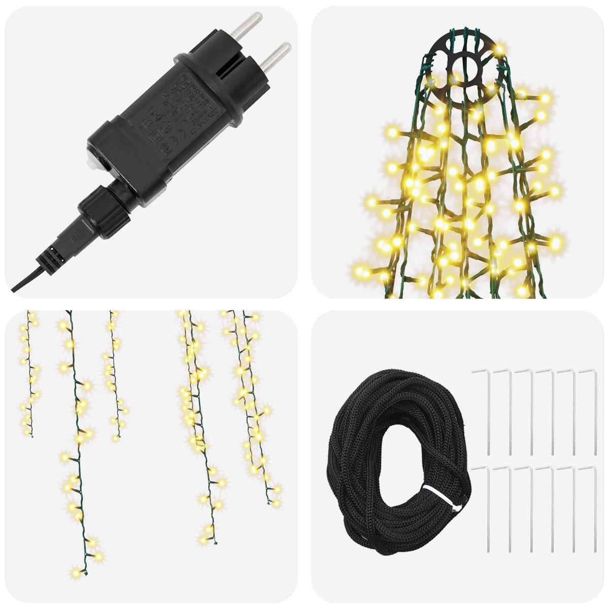 Christmas Tree Lights with 12 LEDs 1608 LEDs Warm White